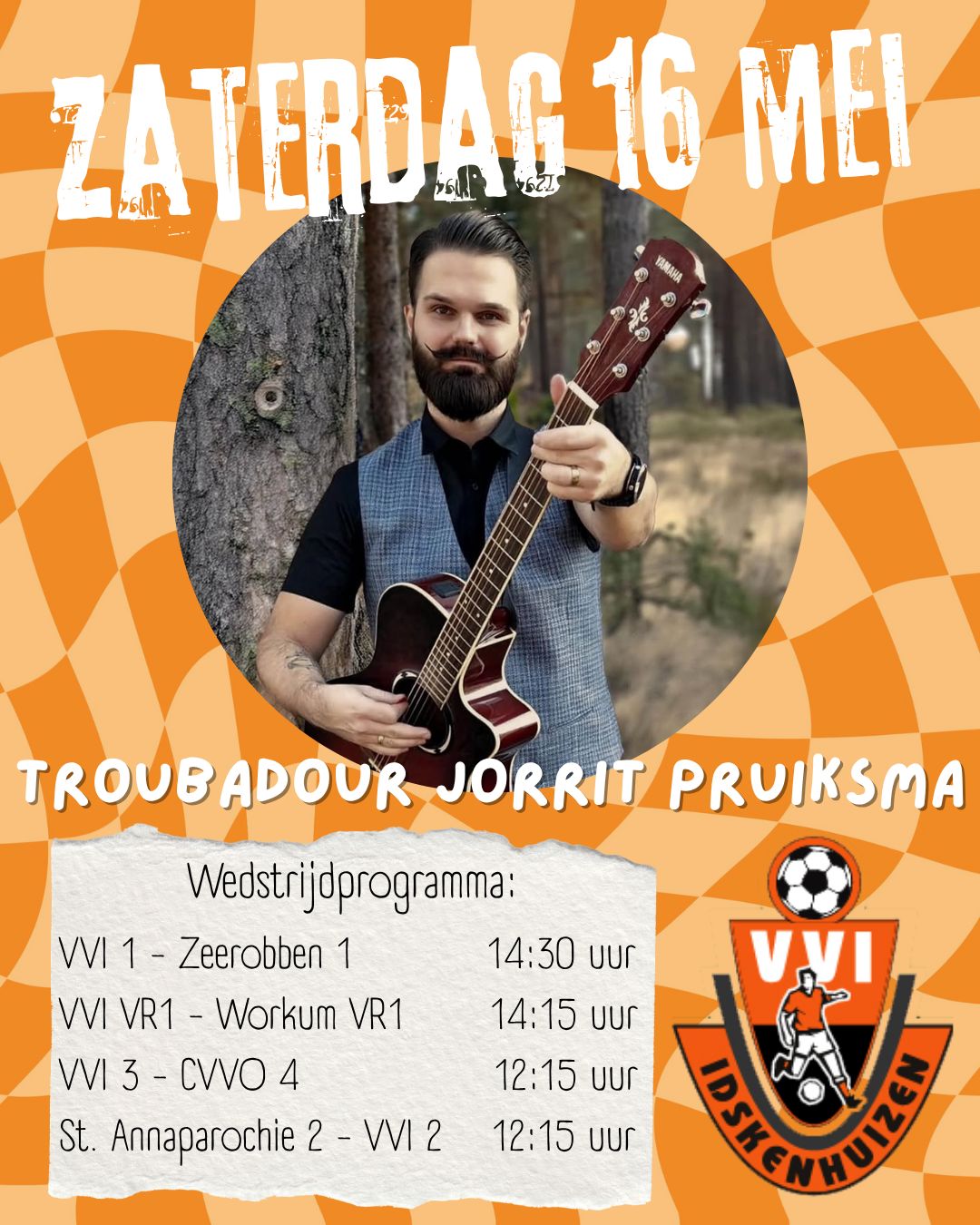 Zaterdag 16 mei bij VVI - Troubadour Jorrit Pruiksma 🎸